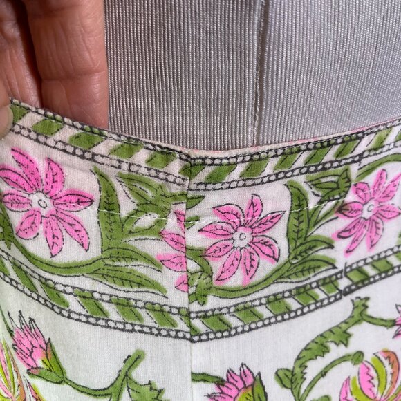 Juliet Dunn Size M? Tie-Shoulder Poppy Dress Button-Front Lined Pockets Cotton - Picture 6 of 16